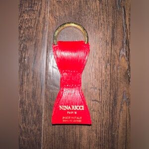 RARE Nina Ricci Red Ribbon Gold Chain Vintage